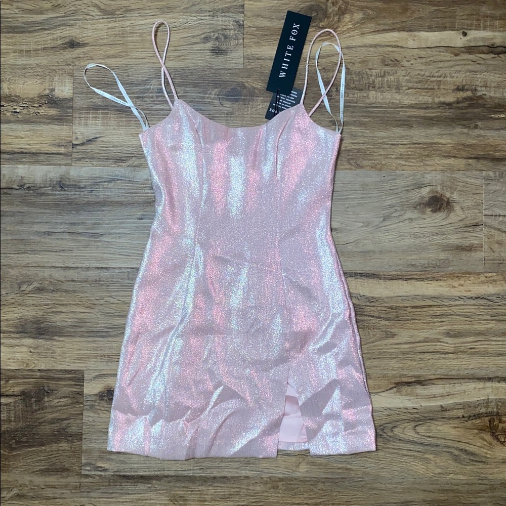 White Fox Pink Sparkle Mini Dress